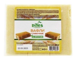 Вафли, ДиYes (ДиЕс) 85 г сливочные на фруктозе